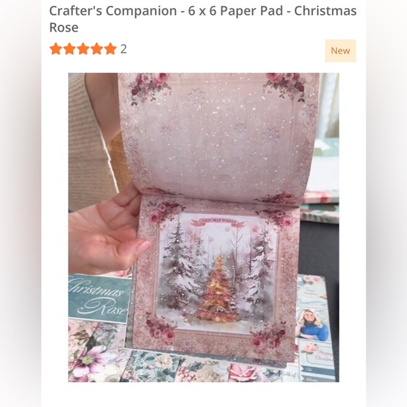CRAFTER’S COMPANION  - 6 x 6 Paper Pad - Christmas Rose - Picture 3 of 7